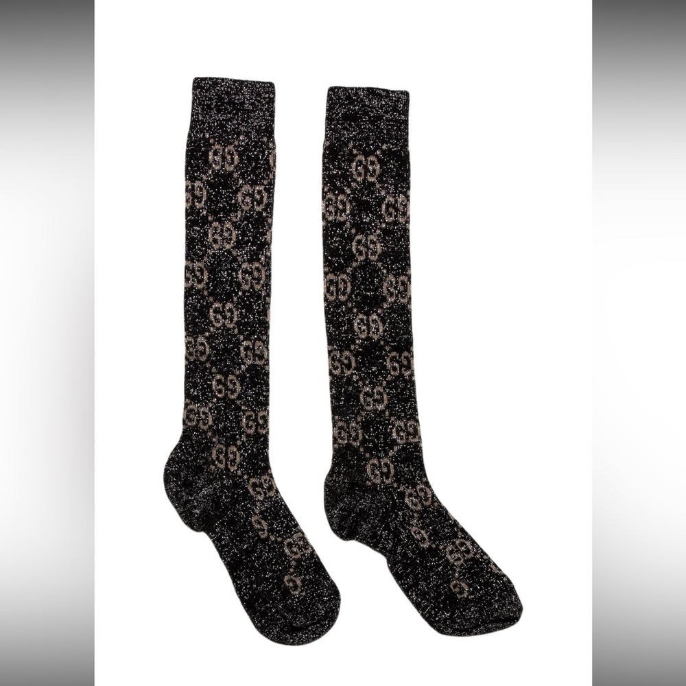 Gucci Black and Tan Logo Socks